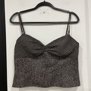 Carmen Marc Valvo Atelier Wool Silk Crop Top Size 10 Academia